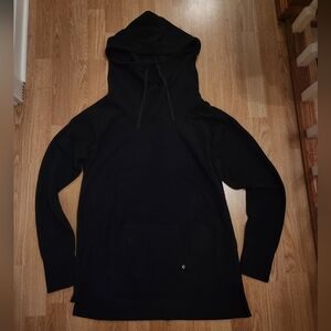 Xersion Performance Activewear Athletic Hooded Fleece Tunic Black Small Tall